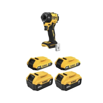DeWalt 20V cordless impact driver bundle with batteries